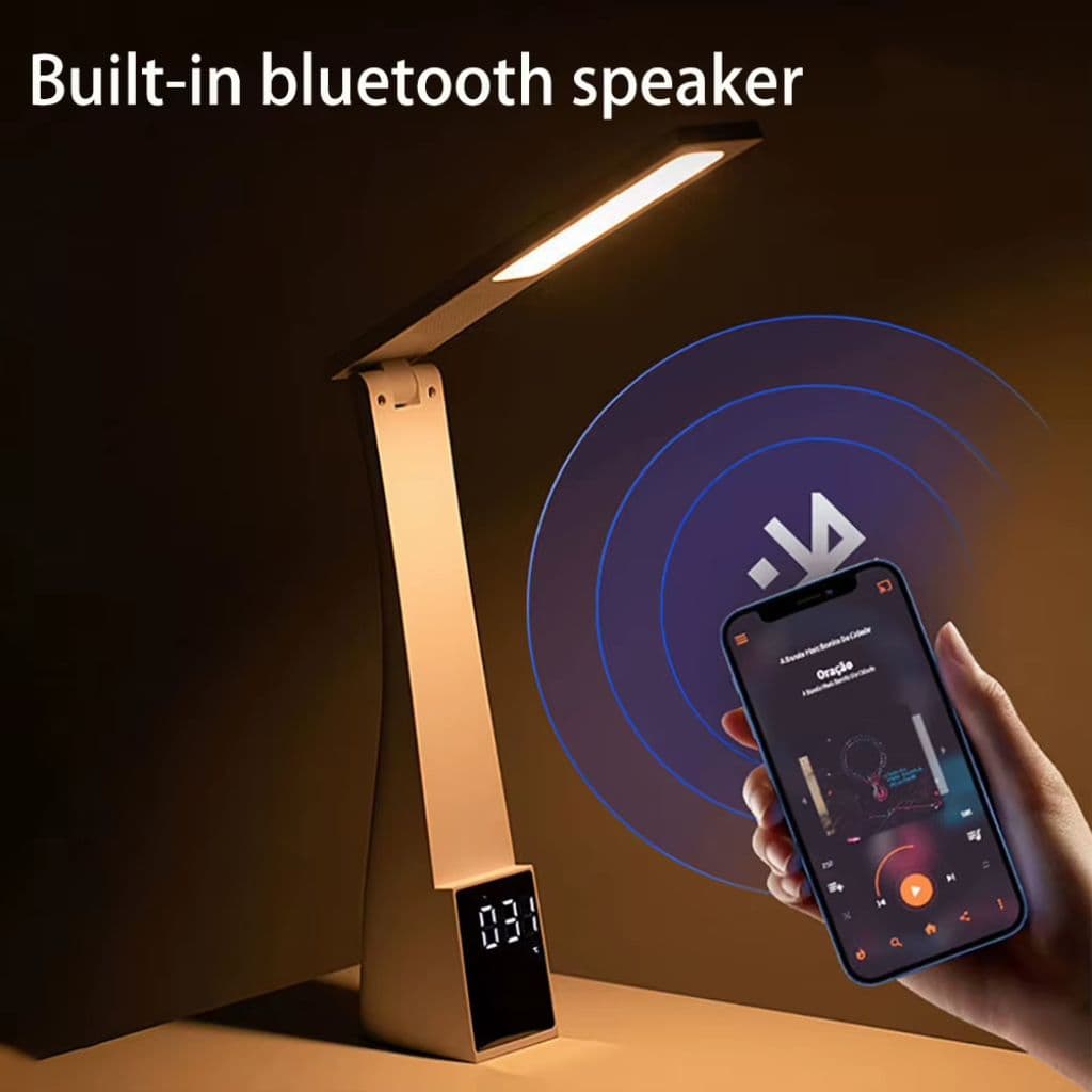 4en1 Lampe de Bureau LED et Haut-Parleur Bluetooth  – مصباح مكتب و مكبر صوت - Électronique - صورة 2