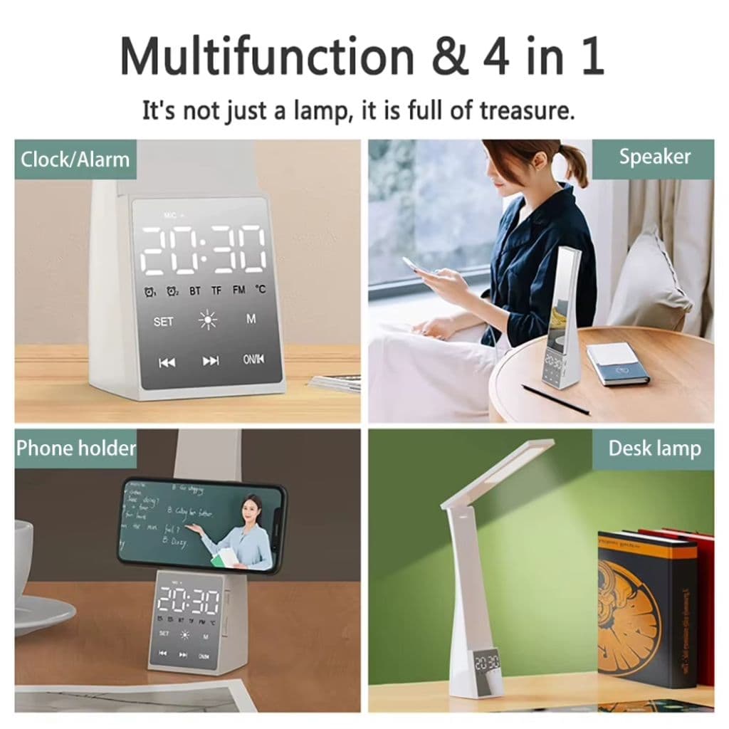 4en1 Lampe de Bureau LED et Haut-Parleur Bluetooth  – مصباح مكتب و مكبر صوت - Électronique - صورة 3