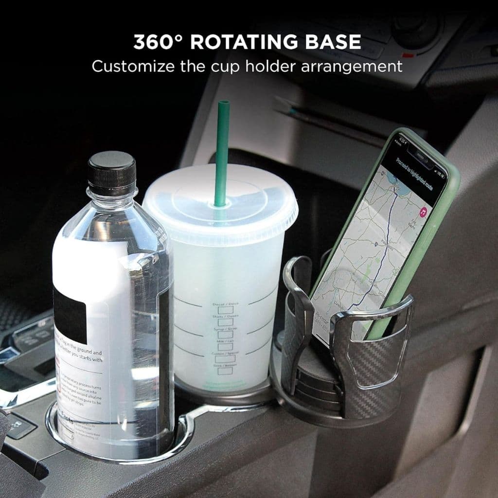 Porte-Gobelet Voiture Extensible 2-en-1 avec Base Rotative à 360° – حامل أكواب مزدوج قابل للتوسيع  - Accessoires Auto/Moto - صورة 6