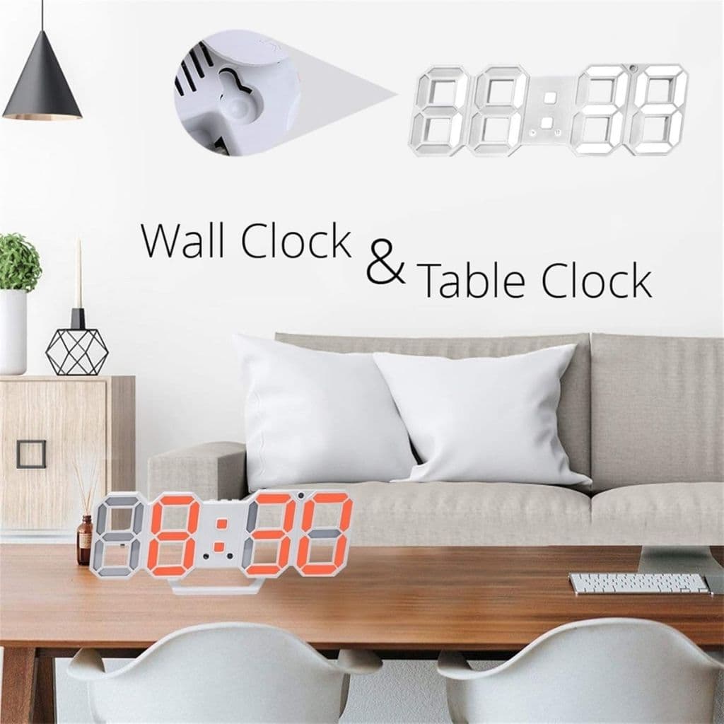 Horloge Numérique 3D LED pour Mur et bureau GH8018 – ساعة رقمية ثلاثية الأبعاد حائط و مكتب - Électronique - صورة 3