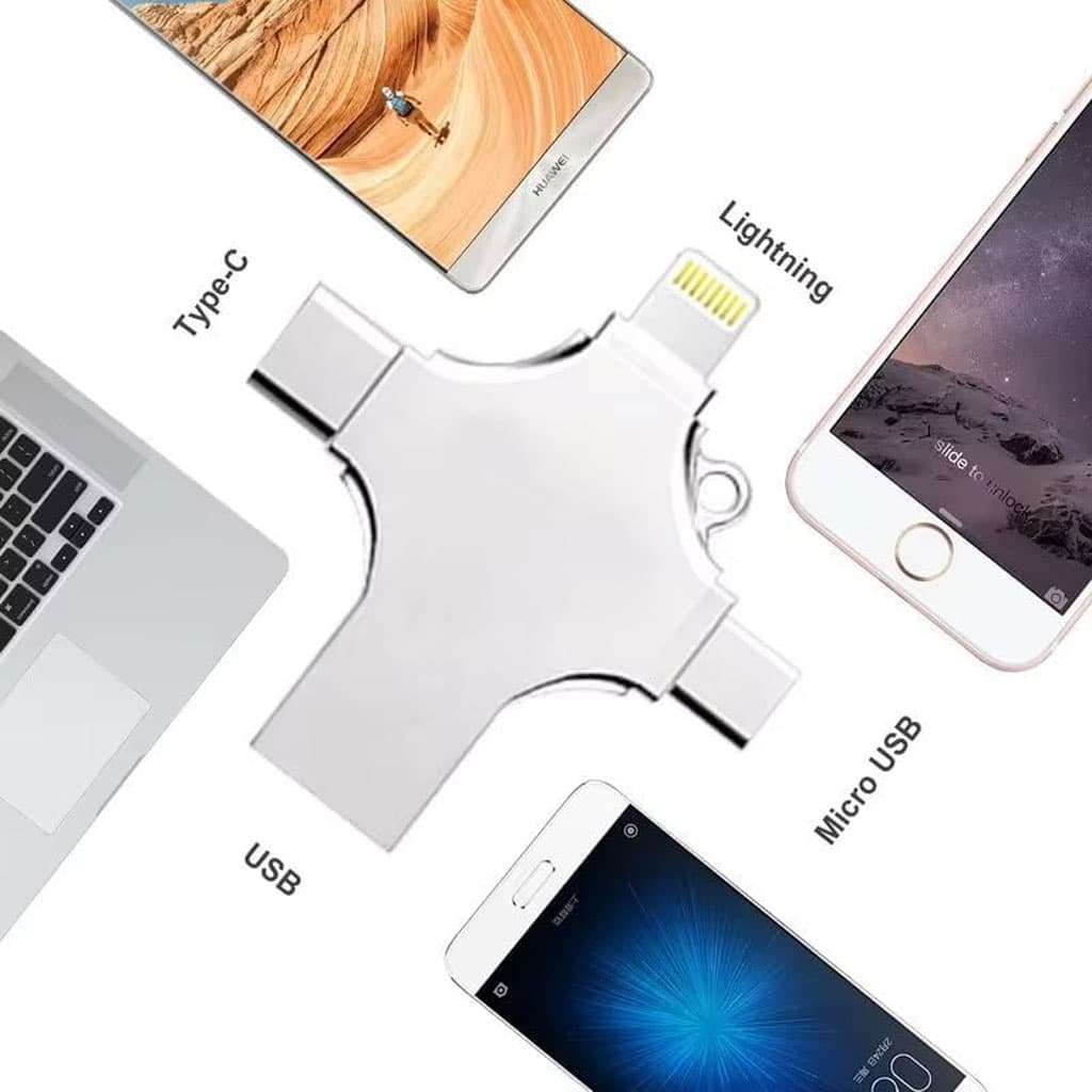 Clé USB 256GB i-Flash - 4 en 1 (Lightning + Micro + USB et Type-C Ports ) - Électronique - صورة 2