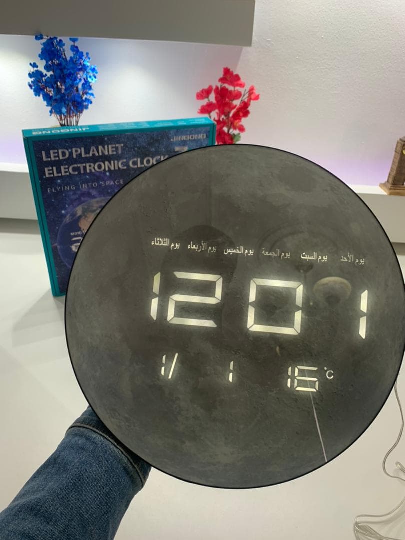 Horloge Murale Moon Numérique LED 13 Pouces – ساعة حائط رقمية - Électronique - صورة حقيقية 10