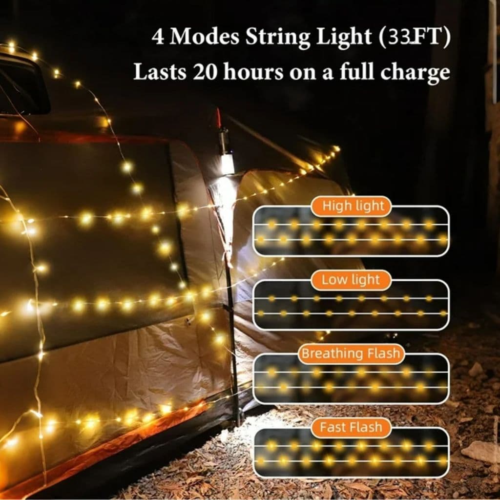 Guirlande Lumineuse LED Rechargeable 4en1 Étanche IPX4 - سلسلة أضواء قابلة لإعادة الشحن - Électronique - صورة 7