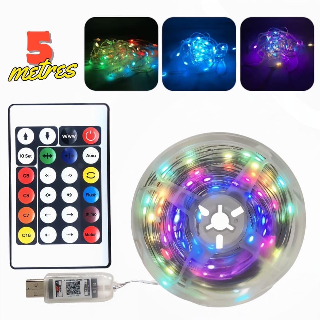 Guirlande LED RGB Intelligente USB avec App 5m - شريط إضاءة بطول 5 أمتار - Électronique - صورة 1