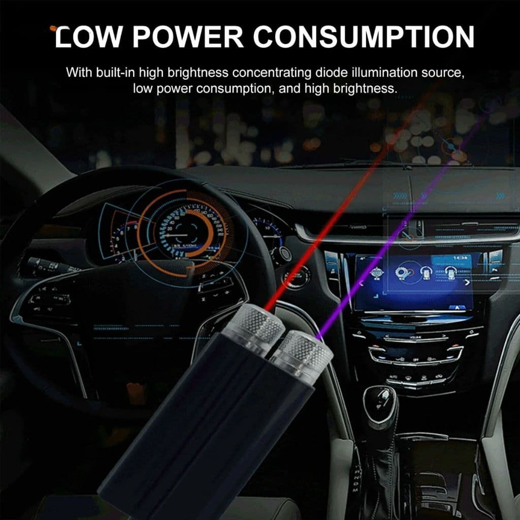 Double Projecteur Étoilé LED pour Intérieur de Voiture USB – إضاءة سقف السيارة - Accessoires Auto/Moto - صورة 4