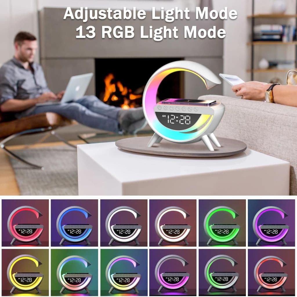 Lampe d'Ambiance LED avec Chargeur Sans Fil et Enceinte Bluetooth - مصباح مع شاحن لاسلكي ومكبر صوت بلوتوث - Électronique - صورة 3