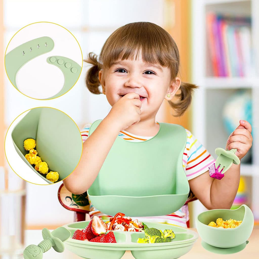 Lot de 6 accessoires d’alimentation en silicone pour bébé – طقم تغذية للأطفال - Maternité - صورة 3