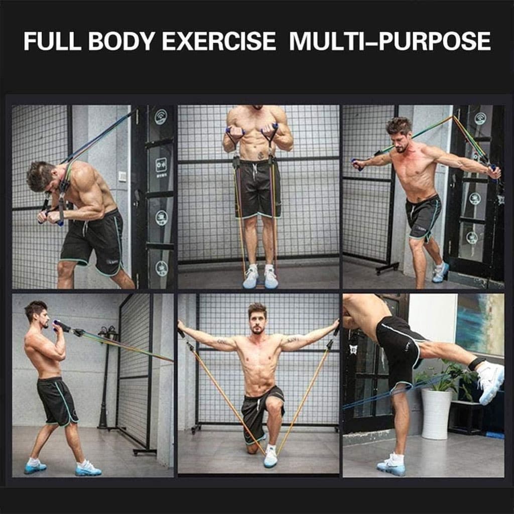 Cordes élastiques de musculation Ensemble de bandes pour sport 11Pcs (5Kg-45Kg) – طقم التدريب المنزلي - Sport - صورة 7