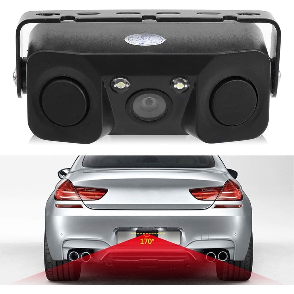 Kit de caméra de recule avec double capteur de de stationnement – كاميرة خلفية مع رادارات خلفية - Accessoires Auto/Moto - صورة 2