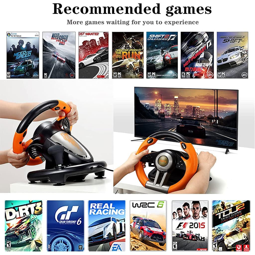 PXN V3 Pro Volant de Course à 180° avec Pédales et Retour de Vibration - Jouet & Gaming - صورة 5