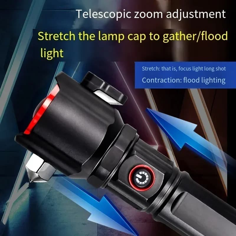 Lampe Torche Multifonctionnel LED Puissante Rechargeable par USB Avec PowerBank – طورش عالي السطوع - Camping et Randonnée - صورة 2