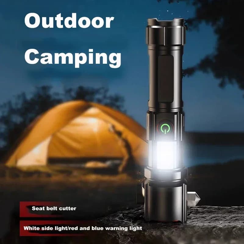 Lampe Torche Multifonctionnel LED Puissante Rechargeable par USB Avec PowerBank – طورش عالي السطوع - Camping et Randonnée - صورة 3