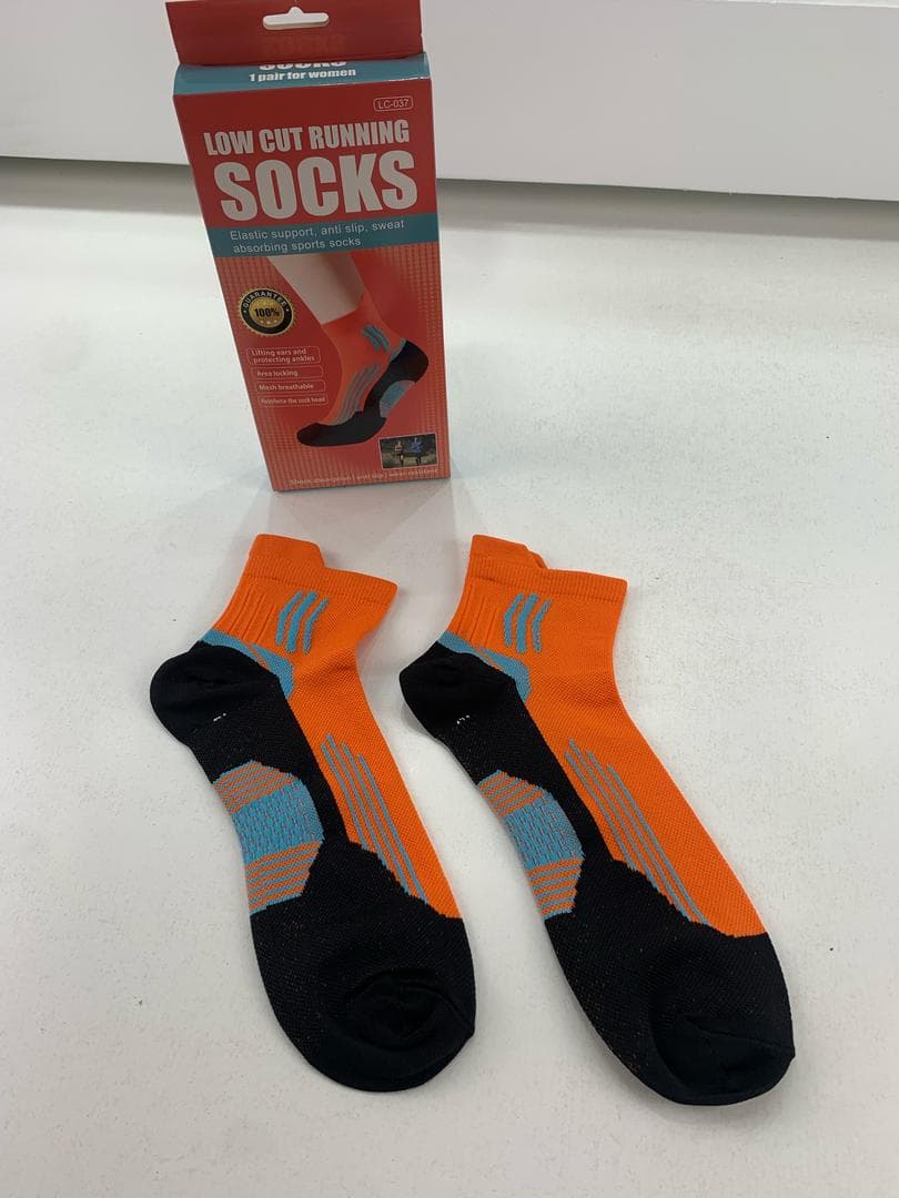 Chaussettes de Sport à la Cheville Antidérapant Orange – جوارب رياضية غير قابلة للإنزلاق - Sport - صورة حقيقية 5
