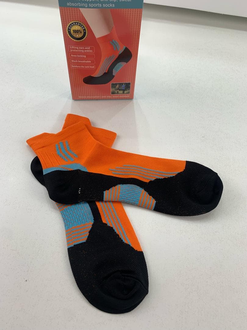 Chaussettes de Sport à la Cheville Antidérapant Orange – جوارب رياضية غير قابلة للإنزلاق - Sport - صورة حقيقية 6