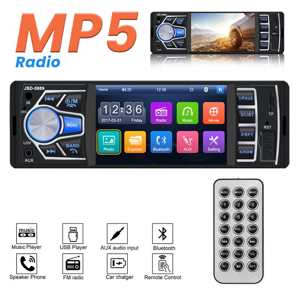 Autoradio MP5 4.1 Pouces FM Radio Ecran HD JSD-5889 – مشغل راديو السيارات - Accessoires Auto/Moto - صورة 1