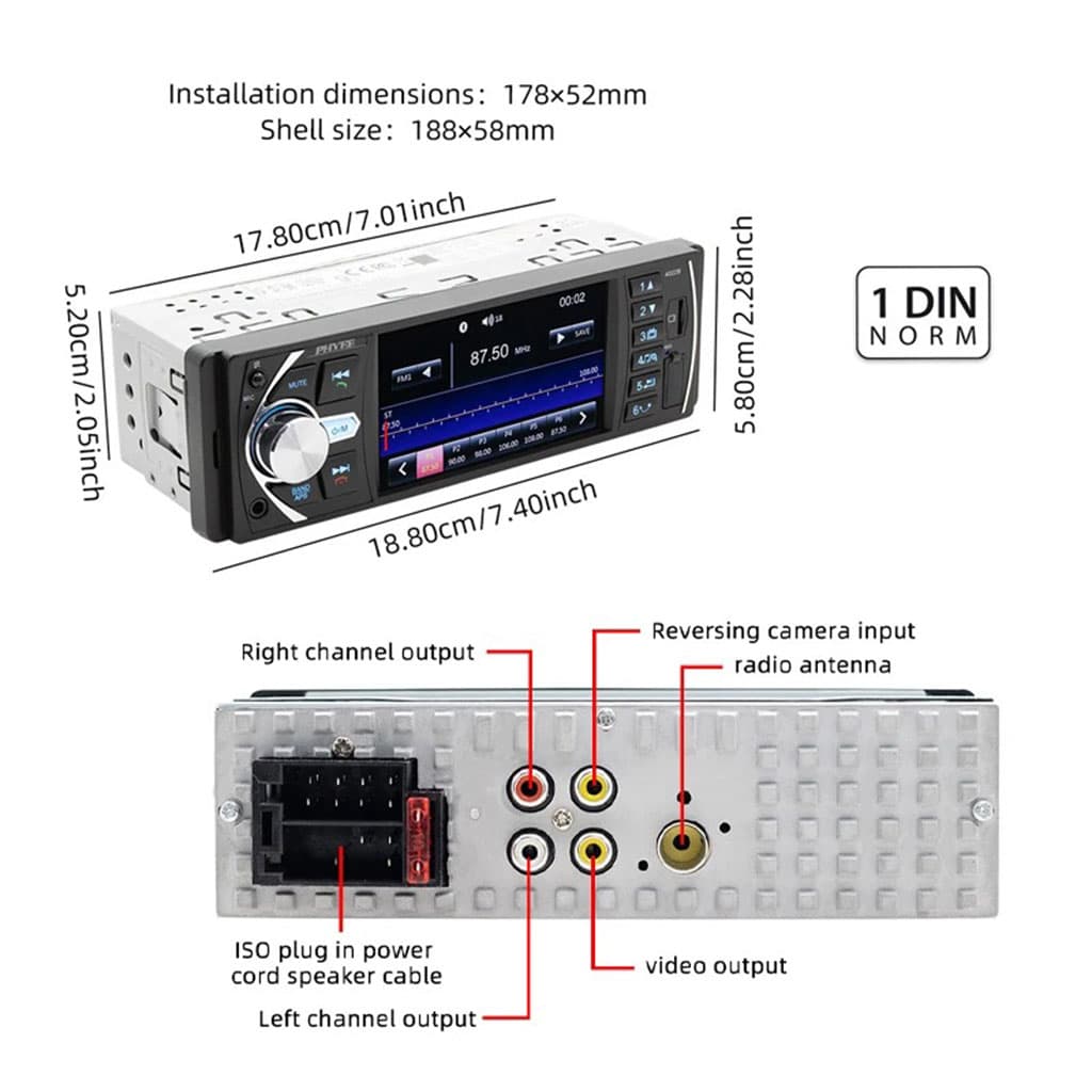 Autoradio MP5 4.1 Pouces FM Radio Ecran HD 4026UM – مشغل راديو السيارات - Accessoires Auto/Moto - صورة 5
