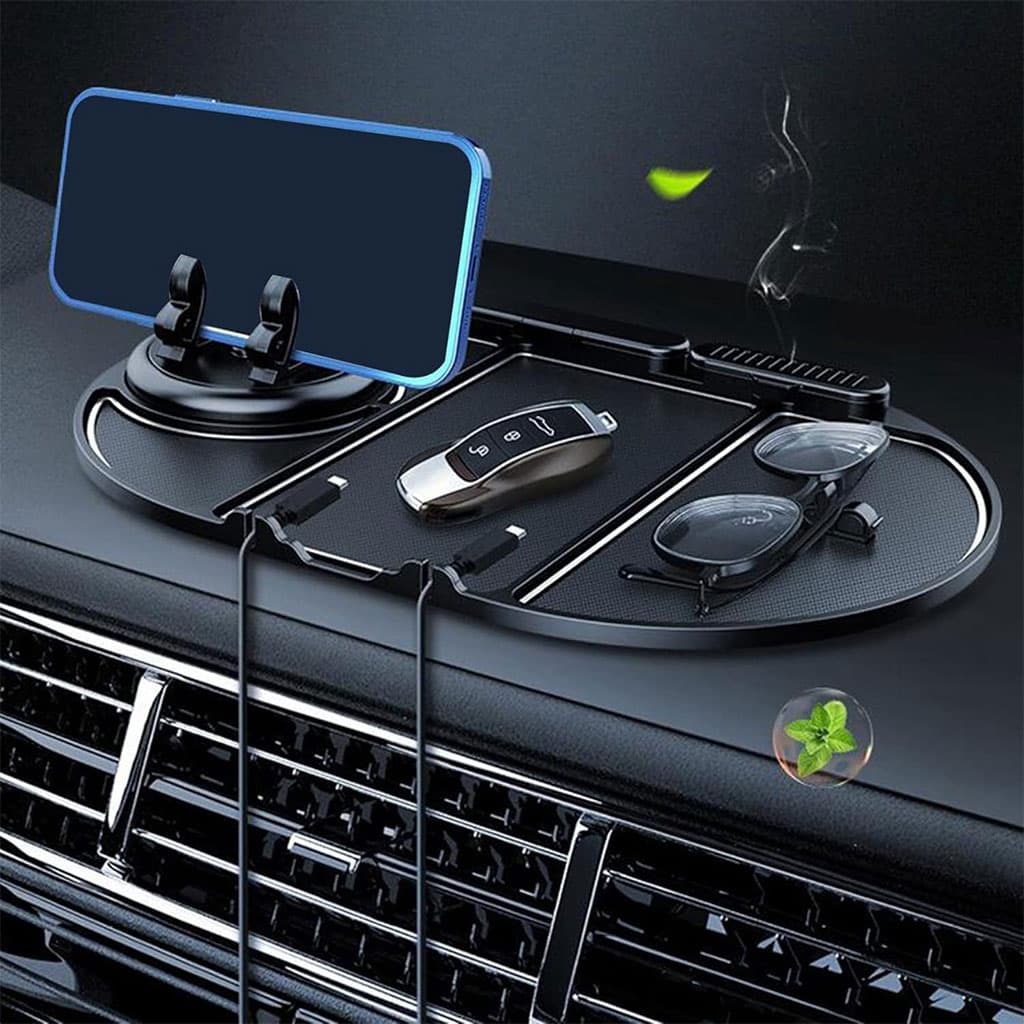 Tapis De Téléphone Antidérapant pour Voiture 6en1 Rotation à 360° – منظم أغراض في سيارة - Accessoires Auto/Moto - صورة 3