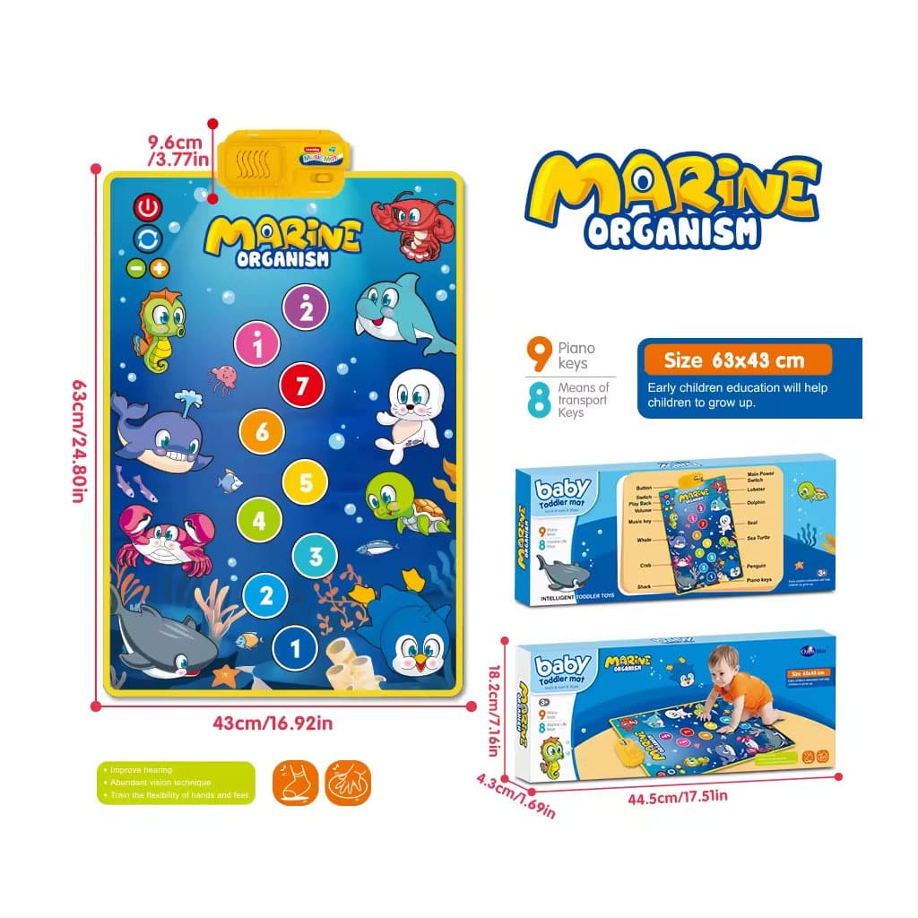 Tapis Musical et Jouet Éducatif pour Enfants 63x43cm – بساط ألعاب للرضع - Jouet & Gaming - صورة 6