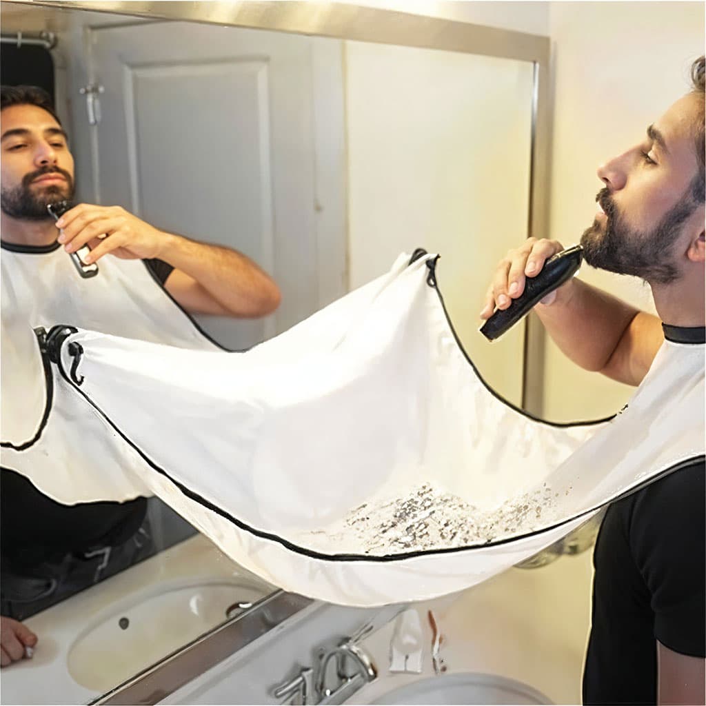 Bavoir à Barbe Pour Homme Tissue Imperméable – مأزر حلاقة يثبت على المرآة - Divers - صورة 1
