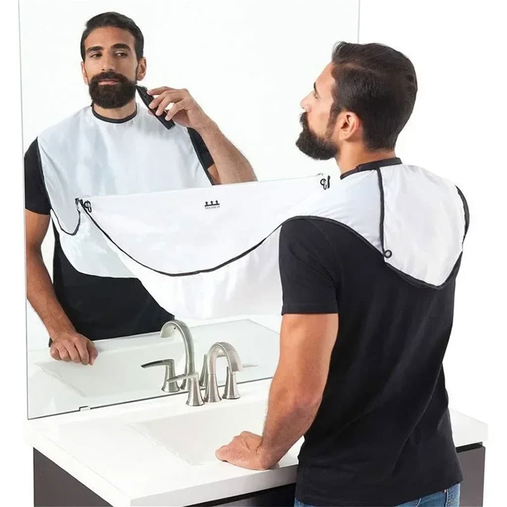 Bavoir à Barbe Pour Homme Tissue Imperméable – مأزر حلاقة يثبت على المرآة - Divers - صورة 2