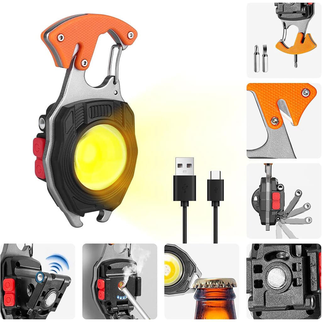 Mini Lampe LED Portable Rechargeable 8en1 – مصباح متعدد الإستعمالات - Camping et Randonnée - صورة 1