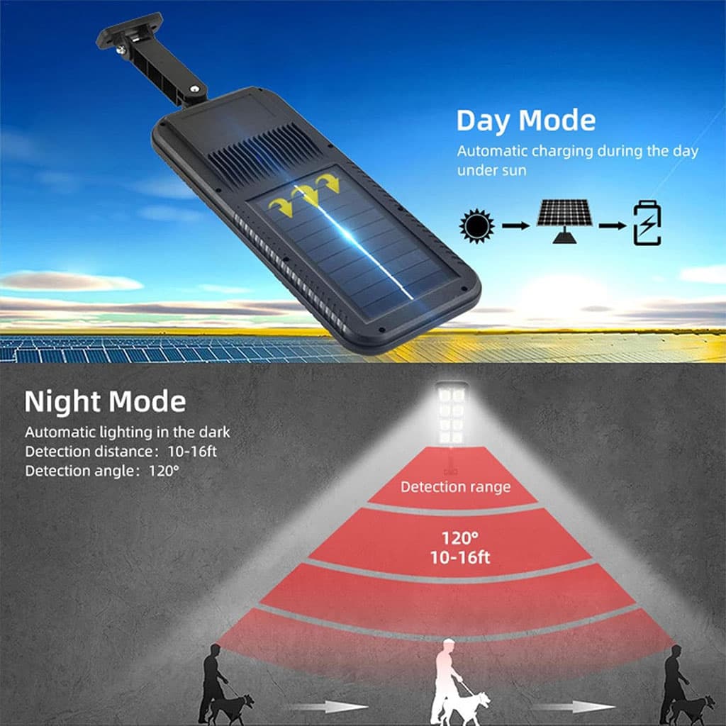 Lampadaires 200LED à énergie solaire étanche IP65 JX200 – مصباح خارجي يعمل بالطاقة الشمسية - Électronique - صورة 5
