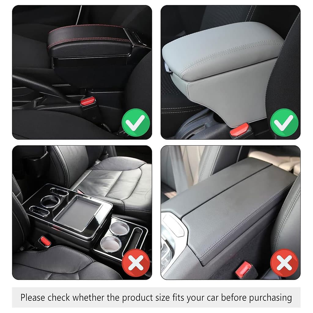 Housse fine pour Accoudoir de voiture en cuir avec 2 sacs de rangement - وسادة مسند الذراع في السيارة - Accessoires Auto/Moto - صورة 6