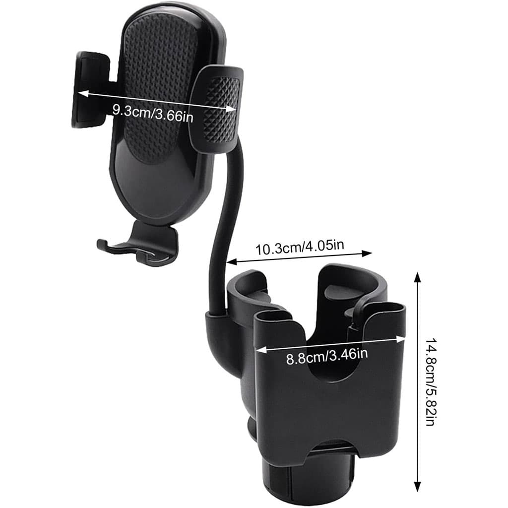 Support de téléphone pour voiture avec porte-gobelet rotation à 360° - حامل هواتف وأكواب في السيارة - Accessoires Auto/Moto - صورة 14
