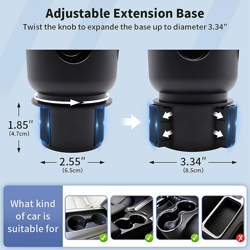 Support de téléphone pour voiture avec porte-gobelet rotation à 360° - حامل هواتف وأكواب في السيارة - Accessoires Auto/Moto - صورة 7