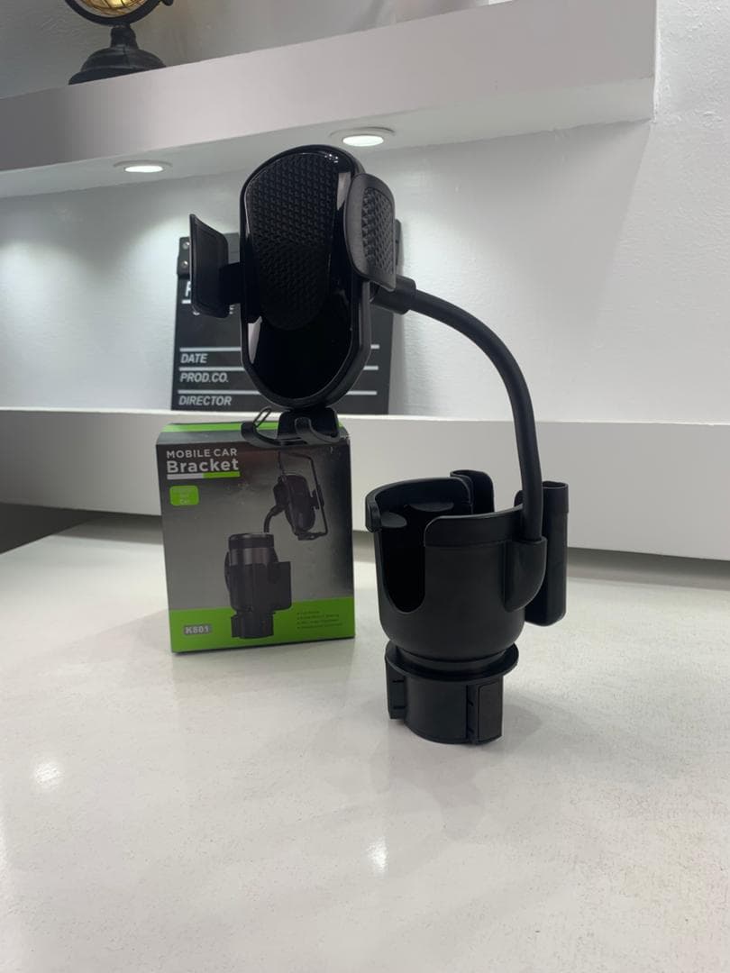 Support de téléphone pour voiture avec porte-gobelet rotation à 360° - حامل هواتف وأكواب في السيارة - Accessoires Auto/Moto - صورة حقيقية 15