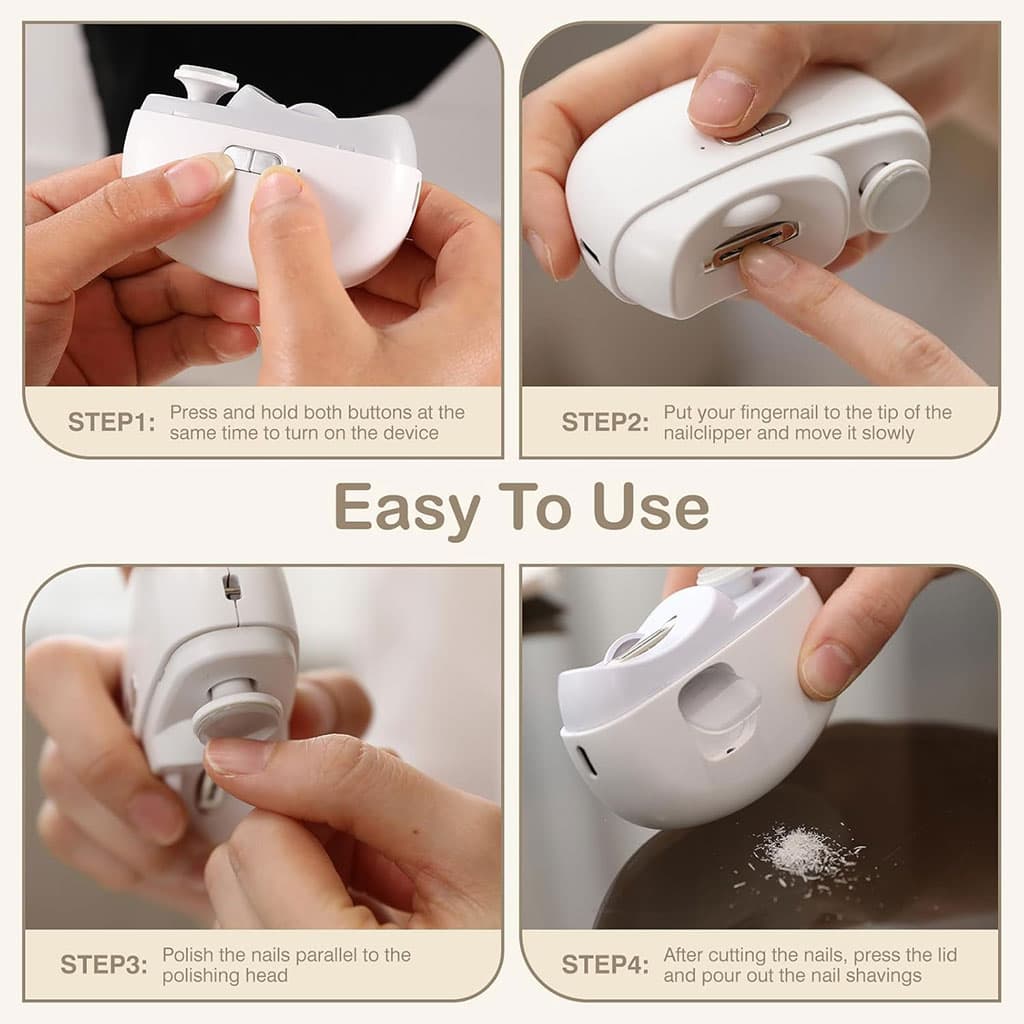 Coupe-ongles électrique 2 en 1 avec lumière LED – جهاز تقليم الأظافر للصغار والكبار - Électronique - صورة 4