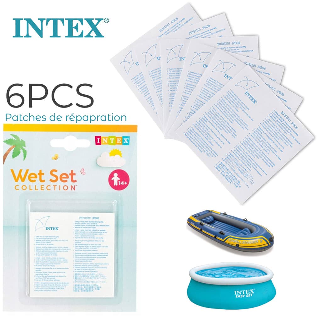 Intex Kit de Réparation de Vinyle Plastique Humide 6Pcs – طقم لإصلاح المنتجات القابلة للنفخ - Divers - صورة 1