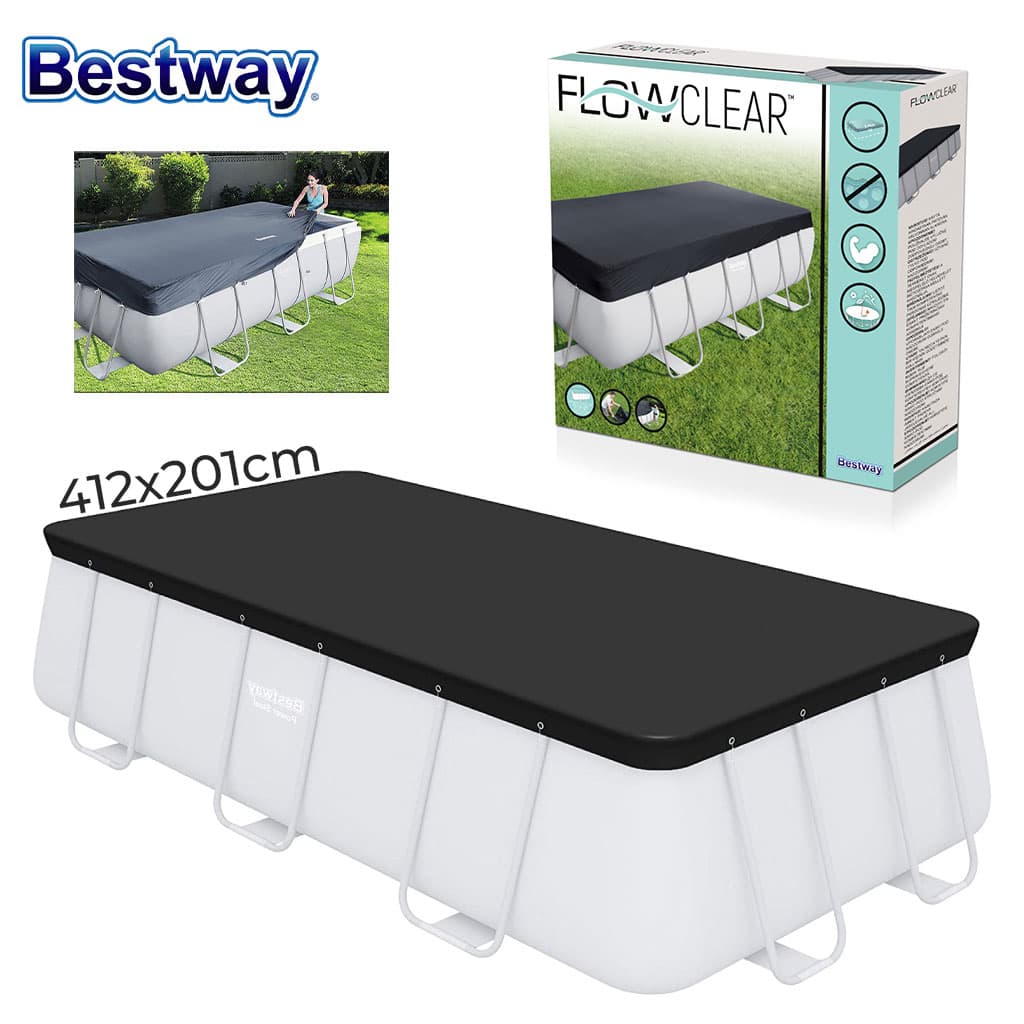 Bache Piscine Rectangulaire en Polypropylène 412x201cm Bestway 58232 – غطاء مسبح - Vacance & Loisir - صورة 1