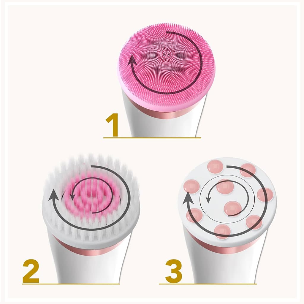 CNAIER Brosse Nettoyante Visage en Profondeur avec 3 embouts – جهاز تنظيف البشرة بعمق - Soins et Beauté - صورة 7