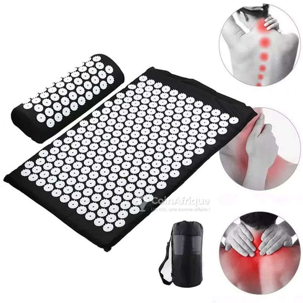 Coussin et Tapis Massage en Polymère d’acupression avec Sac de Rangement – بساط تدليك مع وسادة وحقيبة متنقلة - Sport - صورة 1