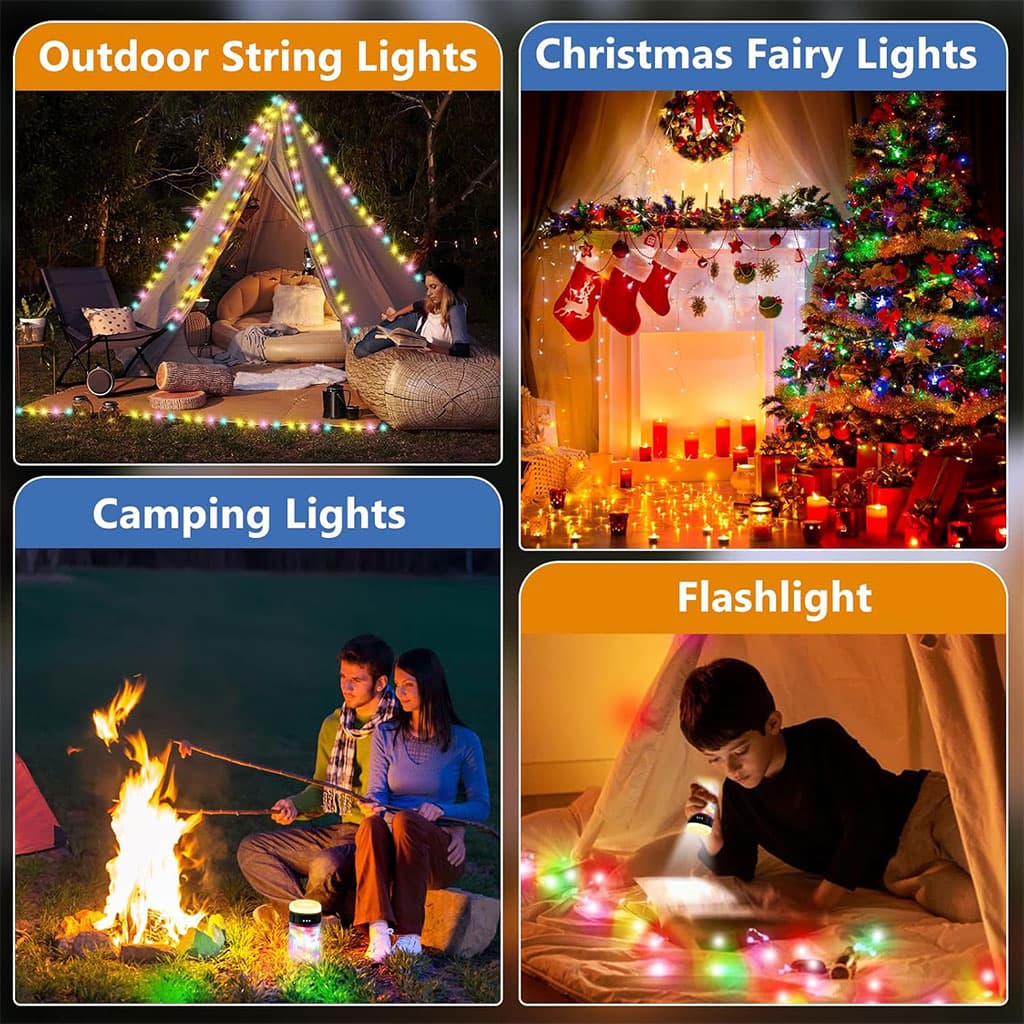 Lampe de Camping Enroulable avec Guirlande Lumineuse 10m – مصباح تخييم محمول وقابل للشحن - Camping et Randonnée - صورة 8