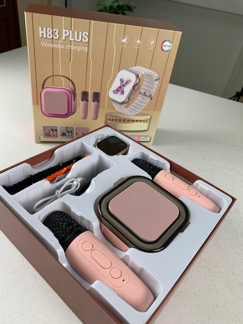 Pack Smart Watch et Haut Parleur Karaoké avec deux microphone – عرض خاص مكبر صوت كاريوكي مع ساعة ذكية - Électronique - صورة حقيقية 8