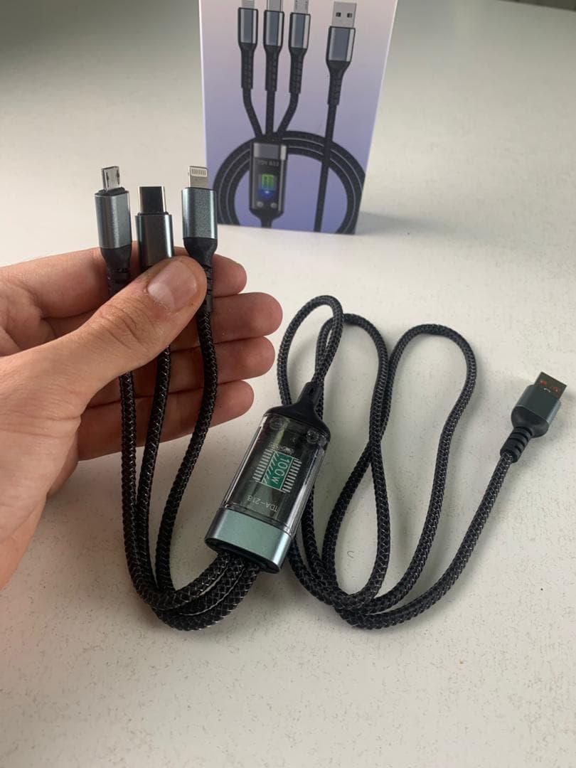 Câble USB 3en1 100W Charge rapide pour tout Type de Smartphone – كابل شحن سريع - Électronique - صورة حقيقية 9