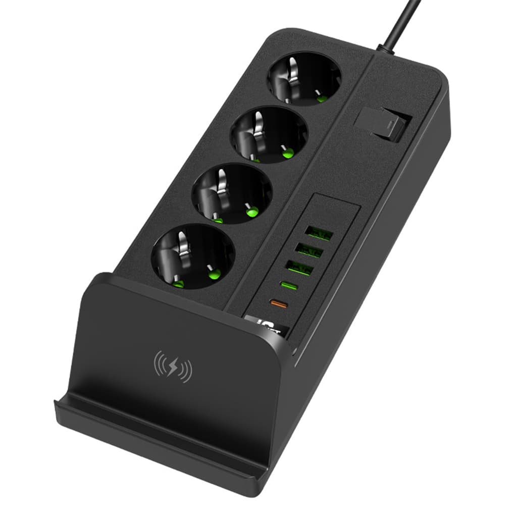 Multiprise 4 SOCKET 2500W avec USB, Type-C et chargement sans fil – مقبس طاقة وشاحن لاسلكي - Électronique - صورة 6