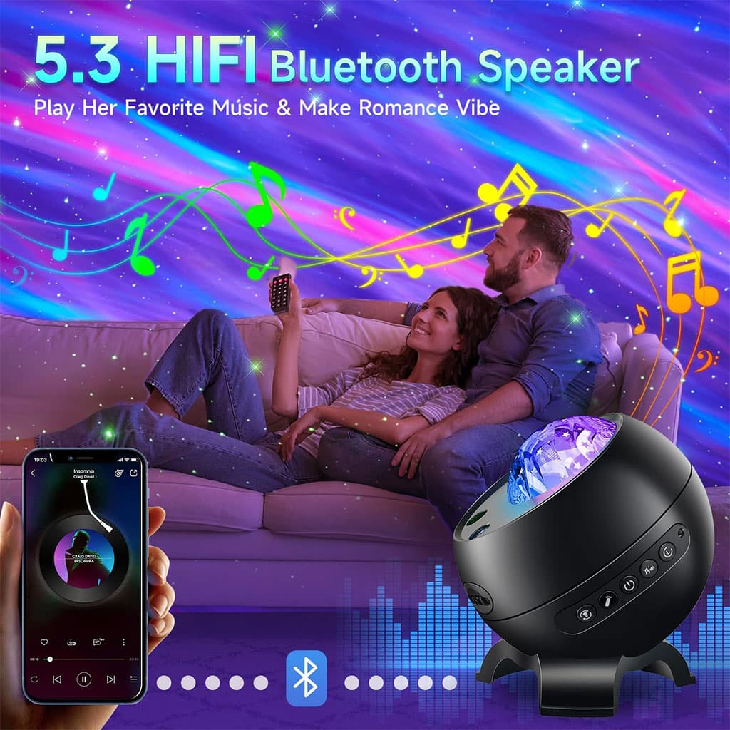 Projecteur d’aurores et Haut Parleur Bluetooth avec 15 modes d’éclairage – جهاز عرض نجوم ومكبر صوت - Électronique - صورة 3