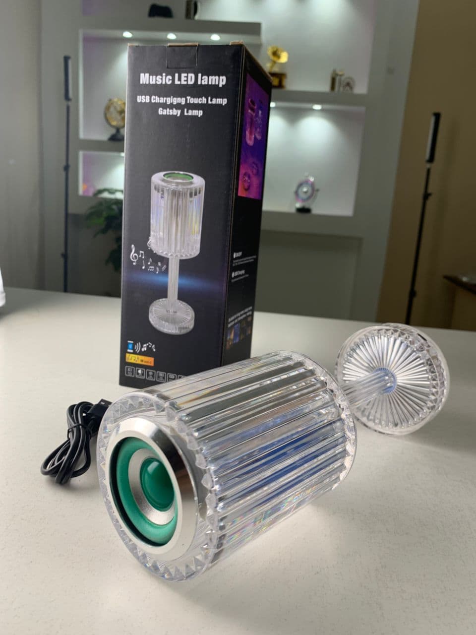 Lampe Cristal LED avec Haut-Parleur Bluetooth – مكبر صوت ومصباح كريستالي - Électronique - صورة حقيقية 7