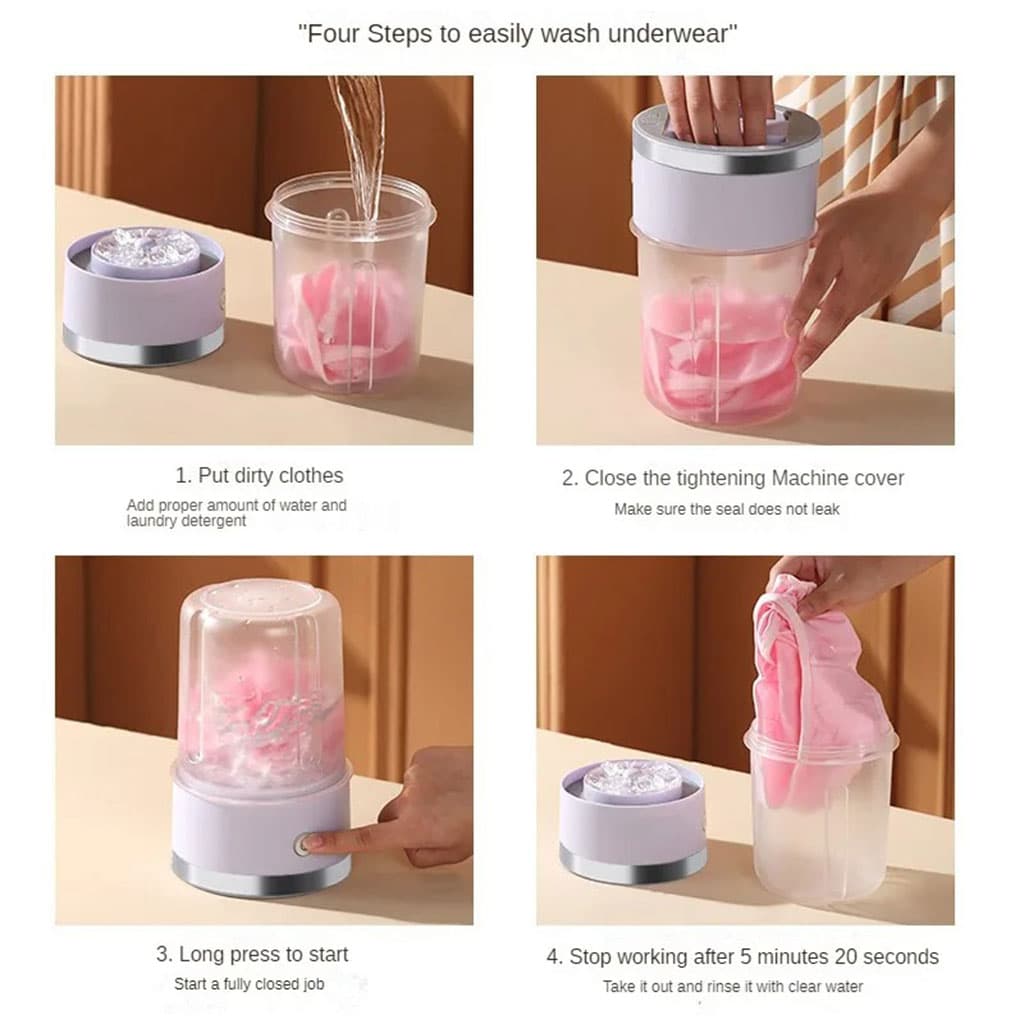 Mini-machine à laver portable rechargeable pour sous-vêtements – غسالة ملابس داخلية محمولة - Électronique - صورة 6