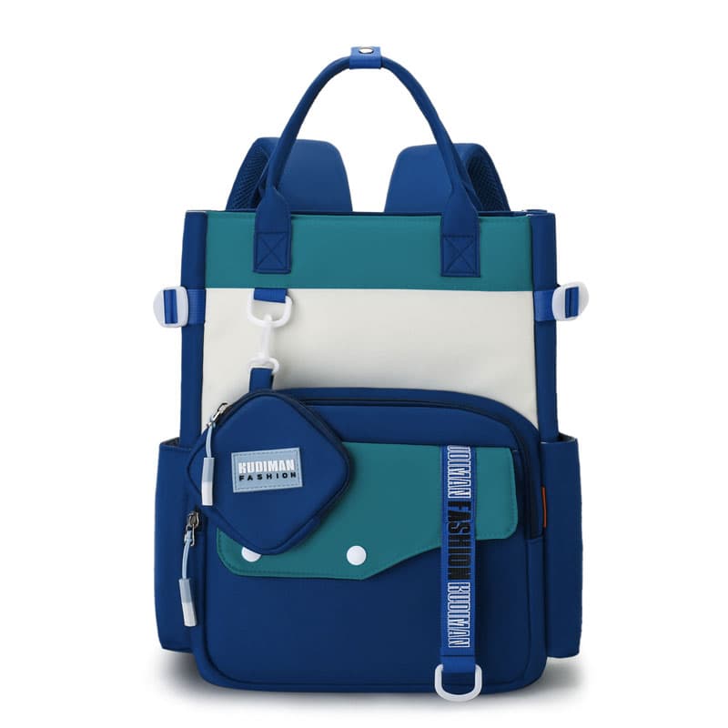 Ensemble de sacs d’école Kawai pour Enfants 2Pcs Avec Pochette Bleu – محفظة 2 قطع كاواي مع محفظة صغيرة أزرق - Sac à dos et Mode - صورة 1