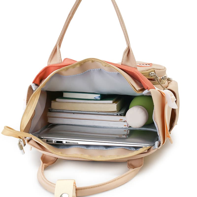 Ensemble de sacs d’école Kawai pour Enfants 2Pcs Avec Pochette Beige – محفظة 2 قطع كاواي مع محفظة صغيرة بيج - Sac à dos et Mode - صورة 3