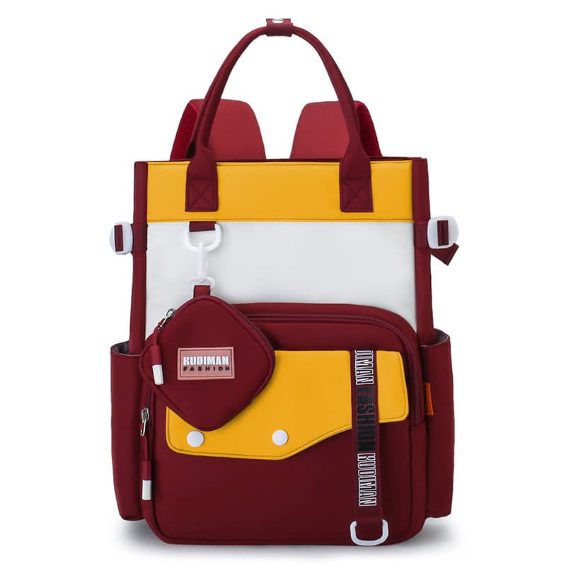 Ensemble de sacs d’école Kawai pour Enfants 2Pcs Avec Pochette Rouge – محفظة 2 قطع كاواي مع محفظة صغيرة أحمر - Sac à dos et Mode - صورة 1