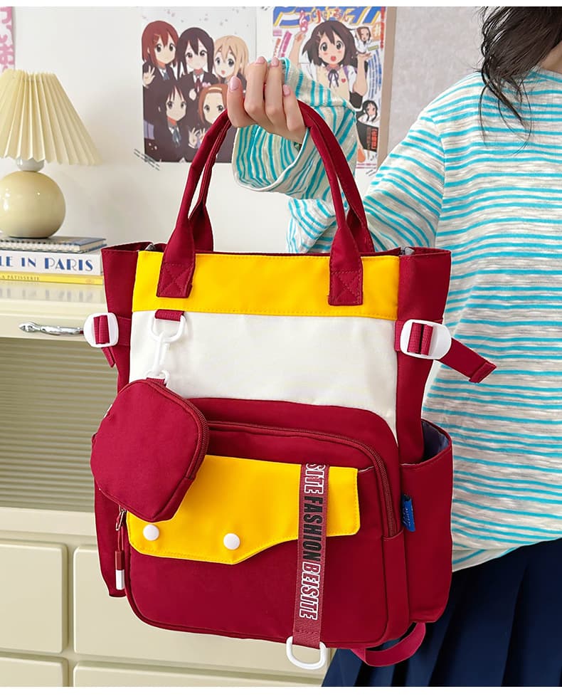 Ensemble de sacs d’école Kawai pour Enfants 2Pcs Avec Pochette Rouge – محفظة 2 قطع كاواي مع محفظة صغيرة أحمر - Sac à dos et Mode - صورة 2