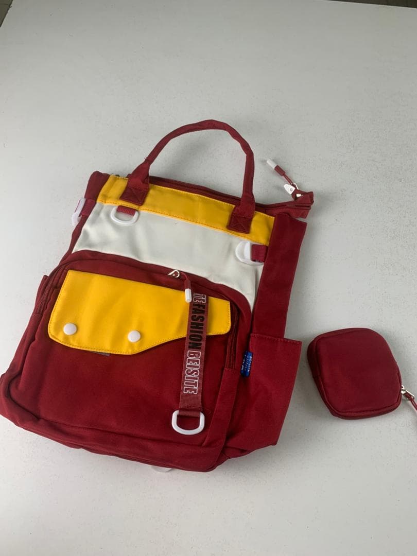 Ensemble de sacs d’école Kawai pour Enfants 2Pcs Avec Pochette Rouge – محفظة 2 قطع كاواي مع محفظة صغيرة أحمر - Sac à dos et Mode - صورة حقيقية 4
