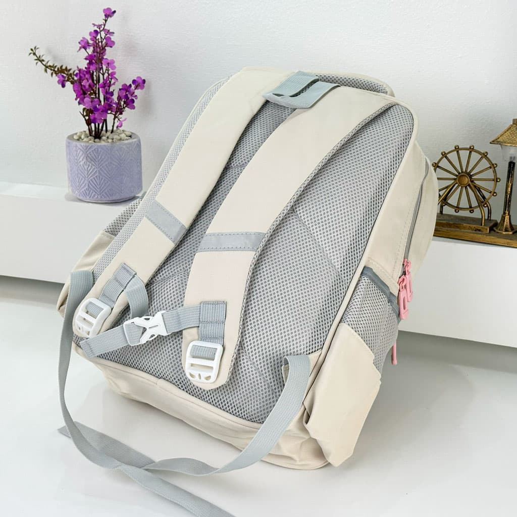 Sac à Dos pour Enfants avec Trousse Assortie KBAG Beige – حقيبة ظهر مدرسية للأطفال مع مقلمة بيج - Sac à dos et Mode - صورة حقيقية 6