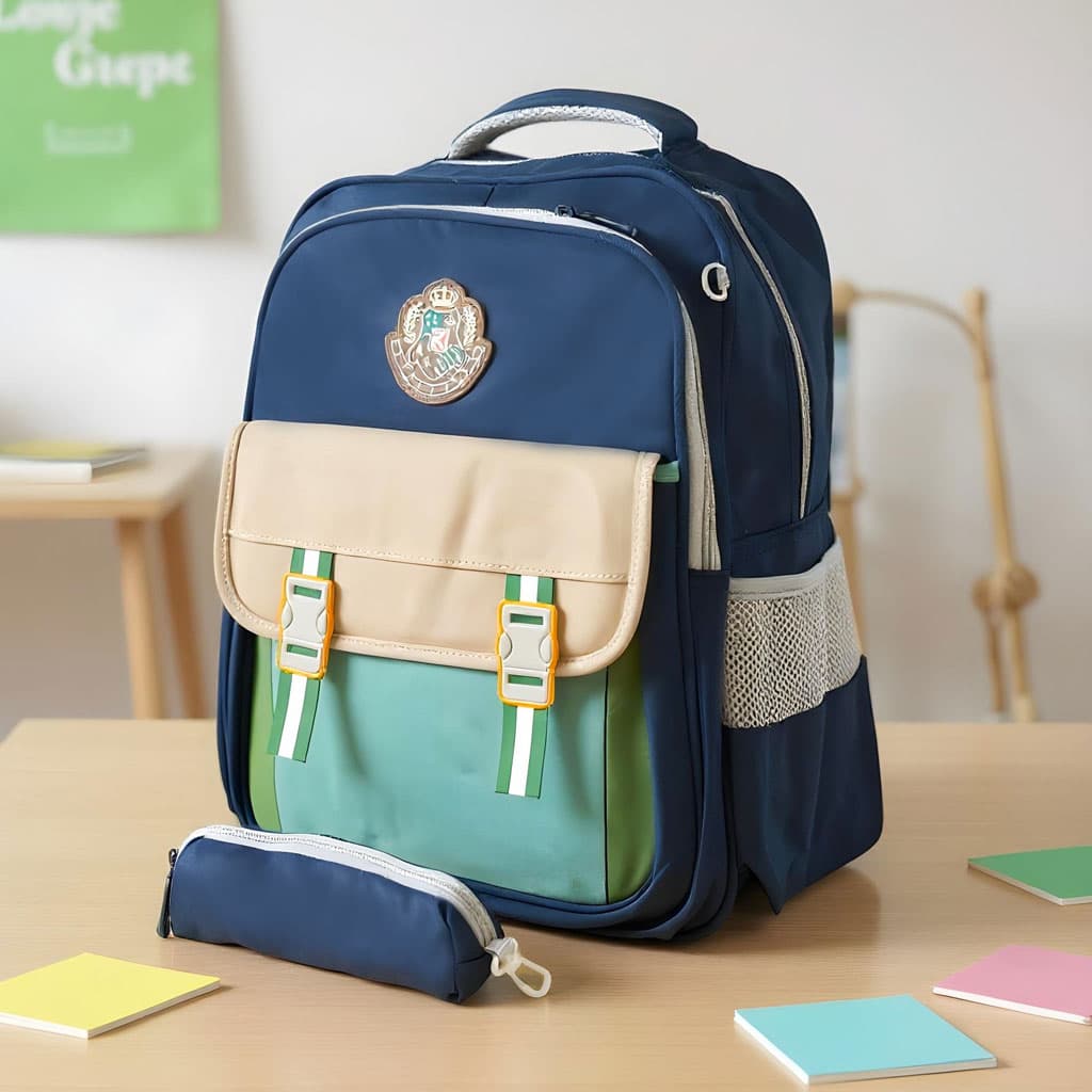 Sac à Dos pour Enfants avec Trousse Assortie KBAG Bleu Nuit V1 – حقيبة ظهر مدرسية للأطفال مع مقلمة أزرق ليلي - Sac à dos et Mode - صورة 1