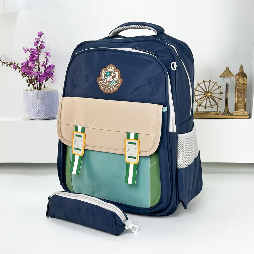 Sac à Dos pour Enfants avec Trousse Assortie KBAG Bleu Nuit V1 – حقيبة ظهر مدرسية للأطفال مع مقلمة أزرق ليلي - Sac à dos et Mode - صورة حقيقية 5